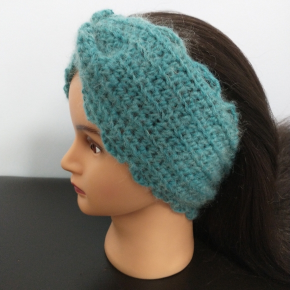 Turquoise Extra Detail Twist Headband/Earwarmer - Picture 7 of 8